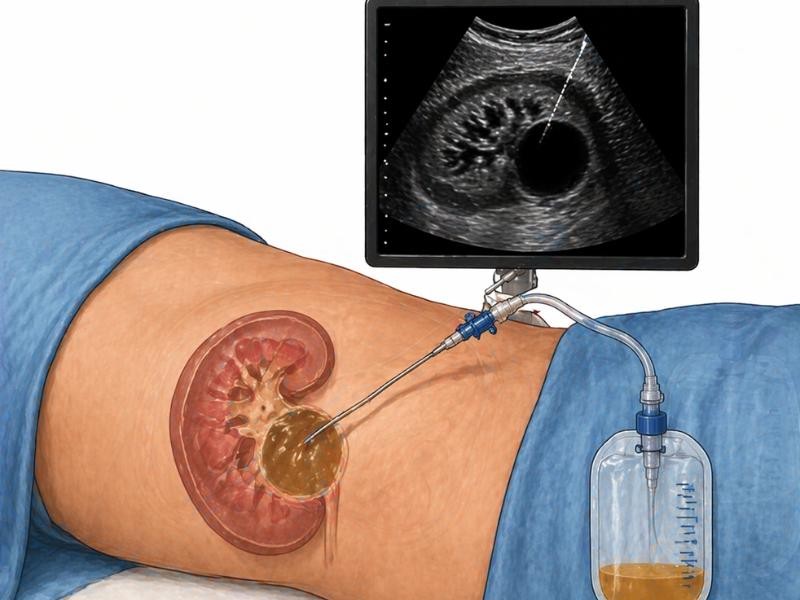 Drenagem percutânea de cisto renal